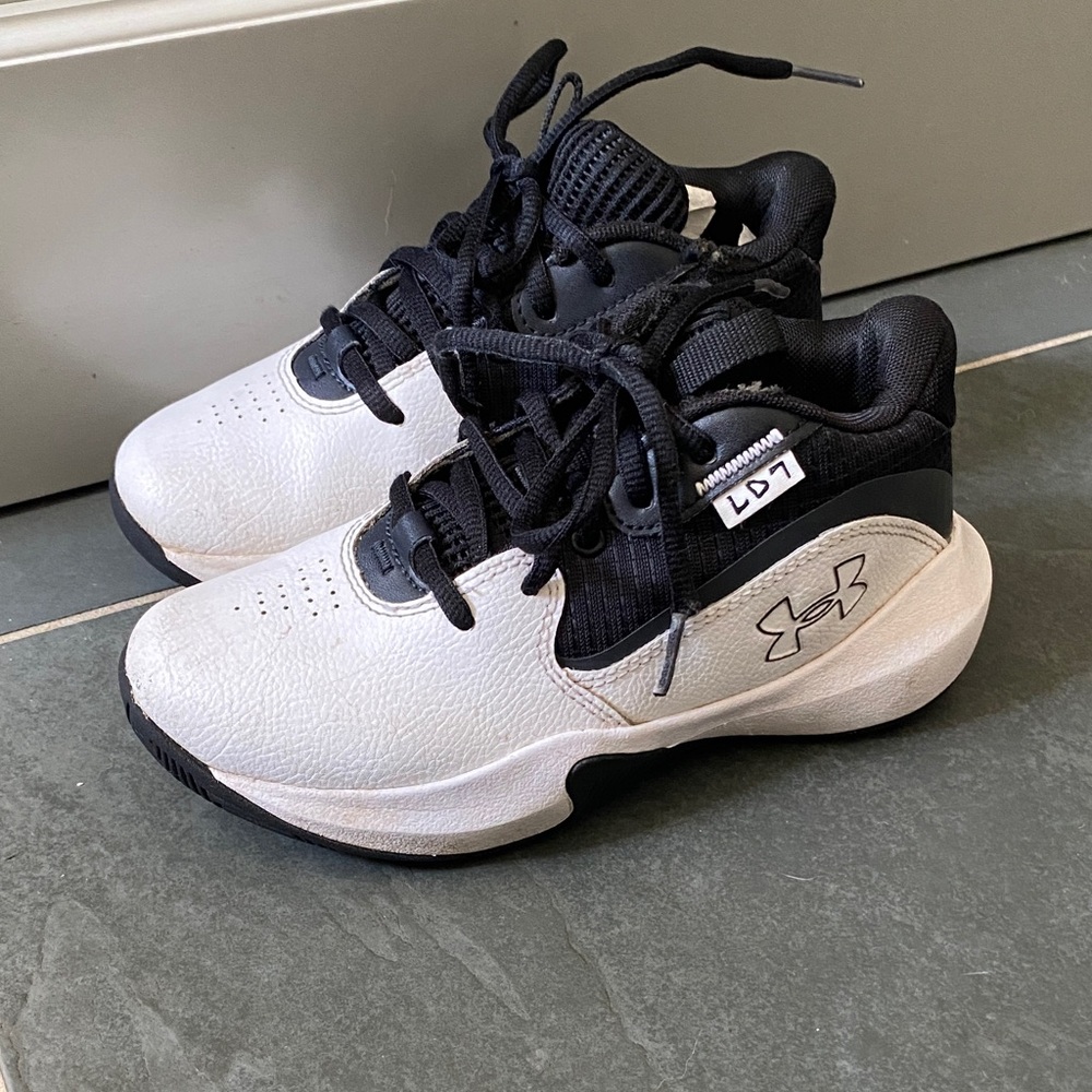 Under Armour Kids' Black and Cream Sneakers